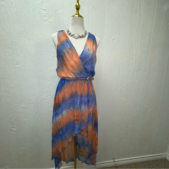 Paper Doll Dress! Size Medium! Evening Cocktail Party Hi-Lo Pastel Watercolor - Picture 2 of 16